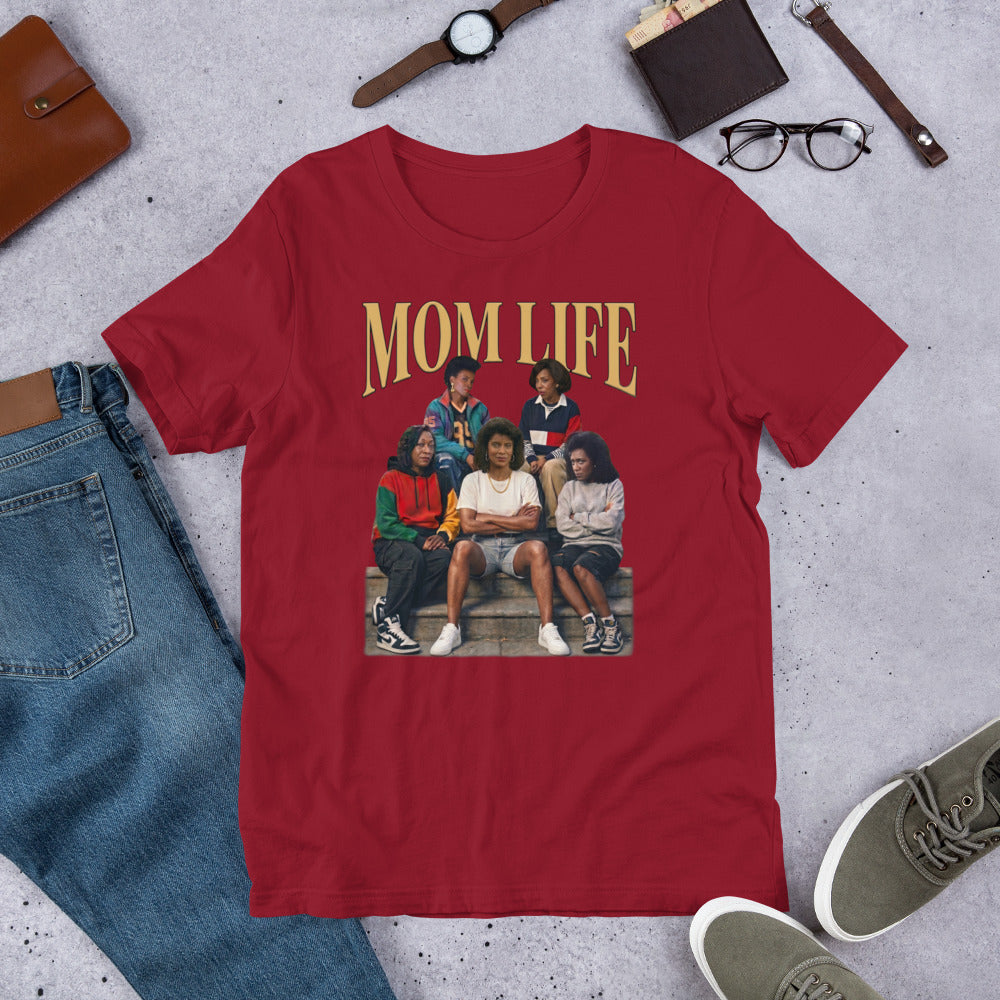 90s Nostalgia MOM LIFE Shirt | Vintage Millennial Style Cardinal
