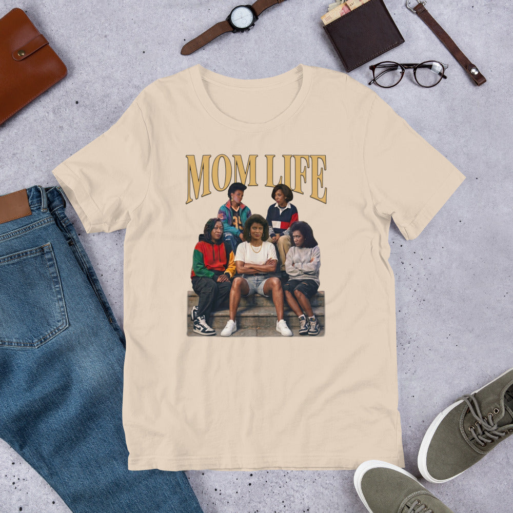 90s Nostalgia MOM LIFE Shirt | Vintage Millennial Style Cream