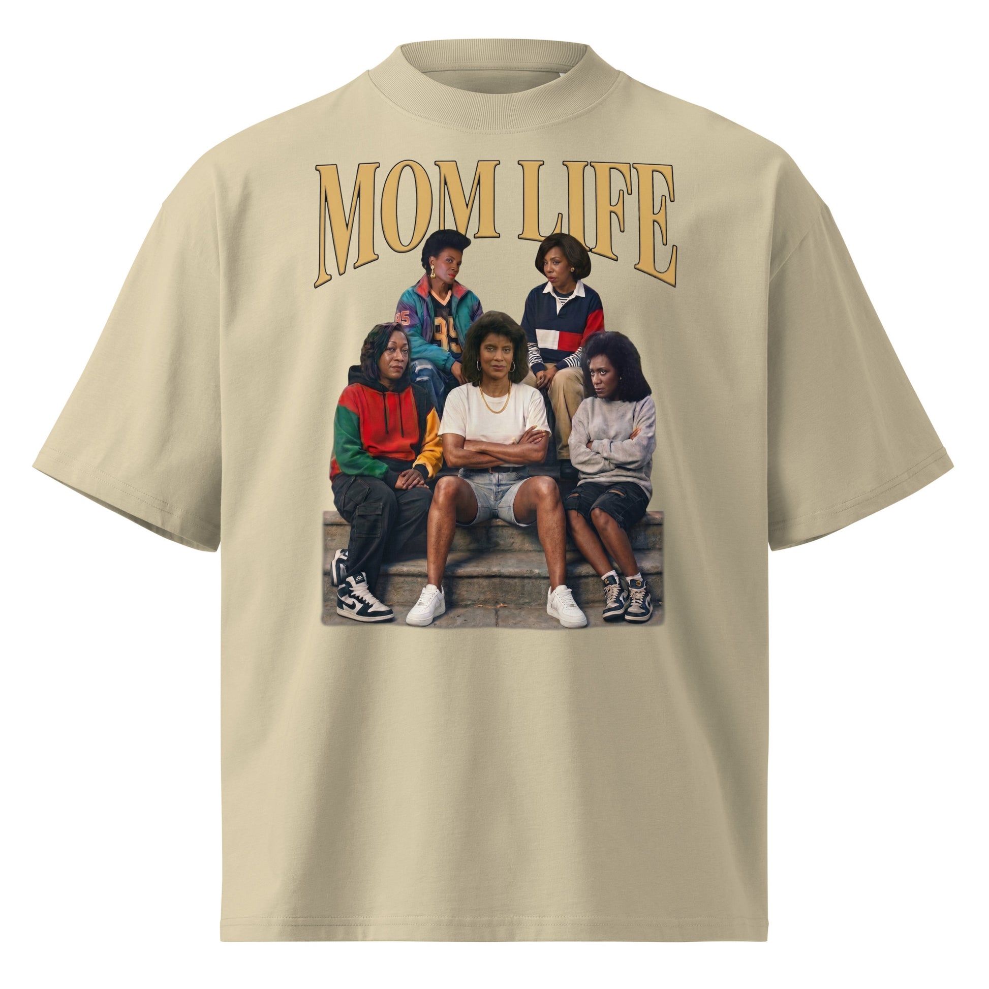 90s Nostalgia MOM LIFE Shirt | Vintage Millennial Style Stone