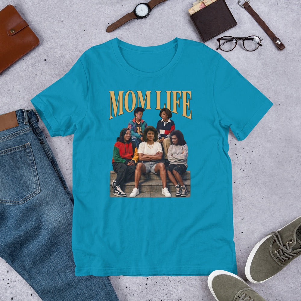 90s Nostalgia MOM LIFE Shirt | Vintage Millennial Style Aqua